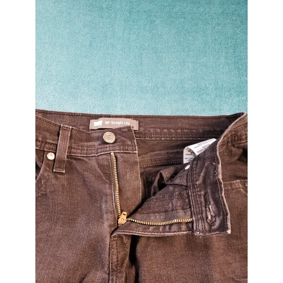 Levis 505 Jeans Size 6 Womens Black Denim Pull On Pants Mid Rise Ladies Straight - Picture 5 of 14